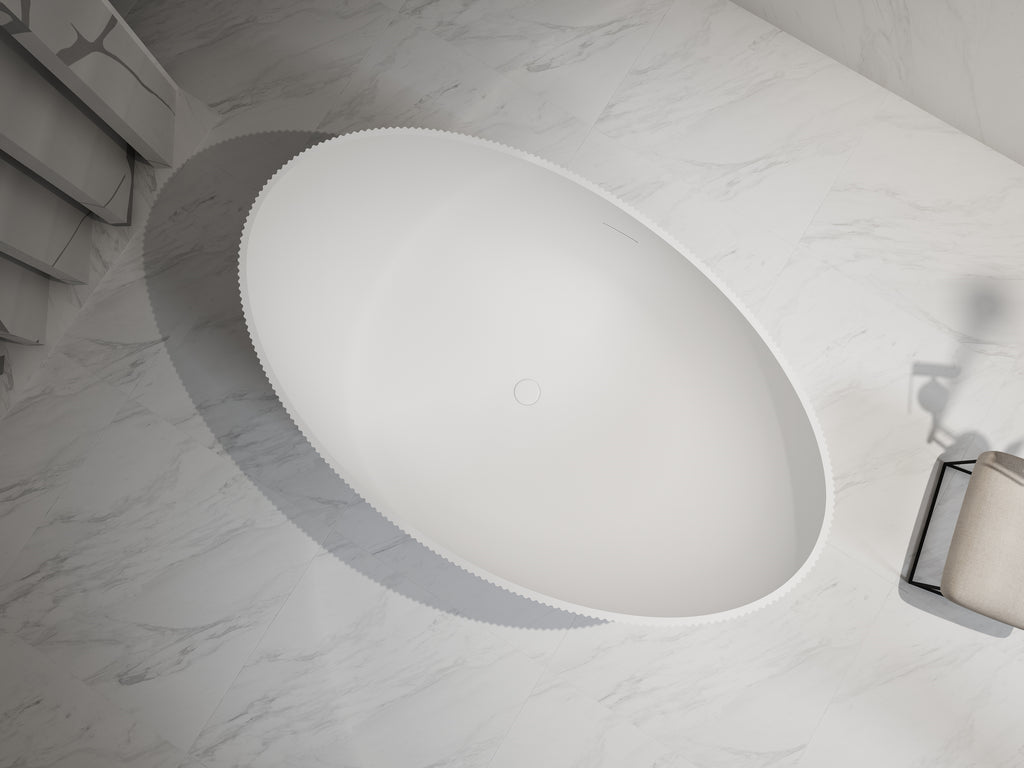 MonBlari TW-7190 Freestanding Bath Right Side Top View Close-up