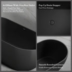 MonBlari TW-7506 Black Acrylic Freestanding Bathtub 1300mm - 1720mm