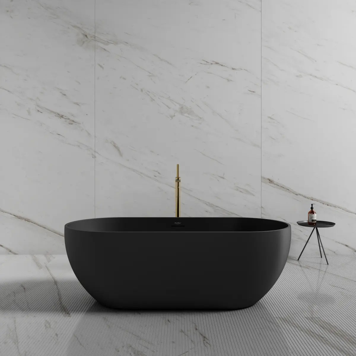 MonBlari TW-7506 Black Acrylic Freestanding Bathtub 1300mm - 1720mm