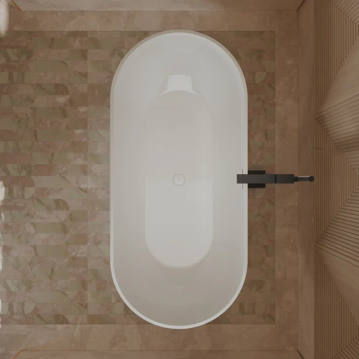 MonBlari TW-7506 White Acrylic Freestanding Bathtub 1300mm - 1720mm