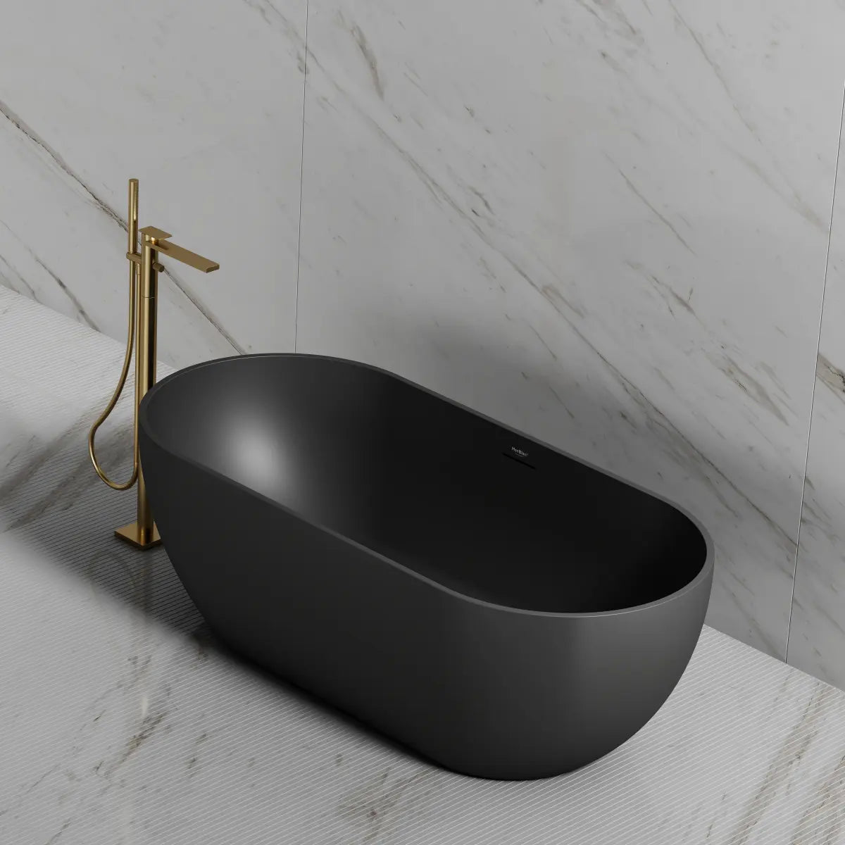MonBlari TW-7506 Black Acrylic Freestanding Bathtub 1300mm - 1720mm