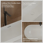 MonBlari TW-7506 White Acrylic Freestanding Bathtub 1300mm - 1720mm