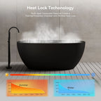 MonBlari TW-7507 Black Acrylic Freestanding Bathtub 1500mm-1700mm