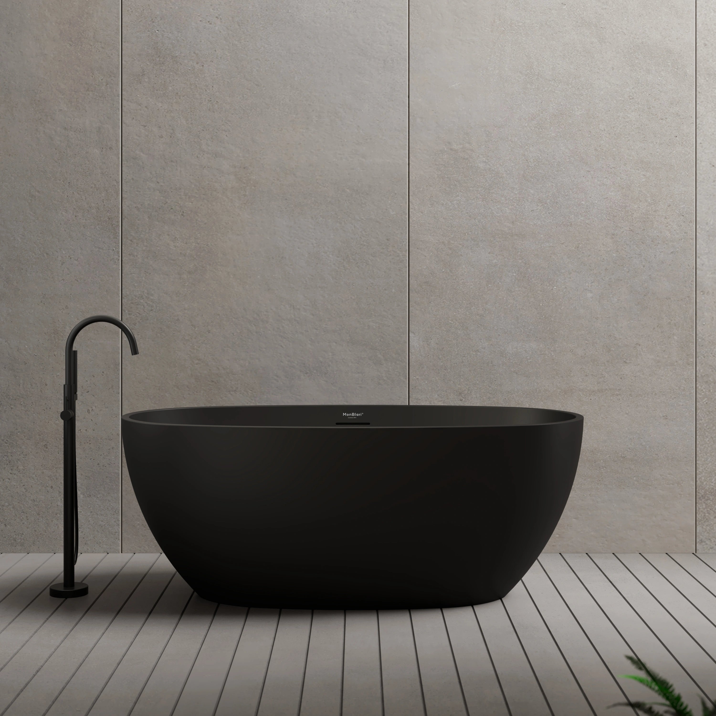 MonBlari TW-7507 Black Acrylic Freestanding Bathtub 1500mm-1700mm
