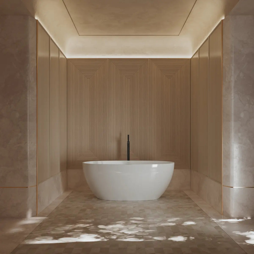 MonBlari TW-7507 Acrylic Freestanding Bathtub Front View