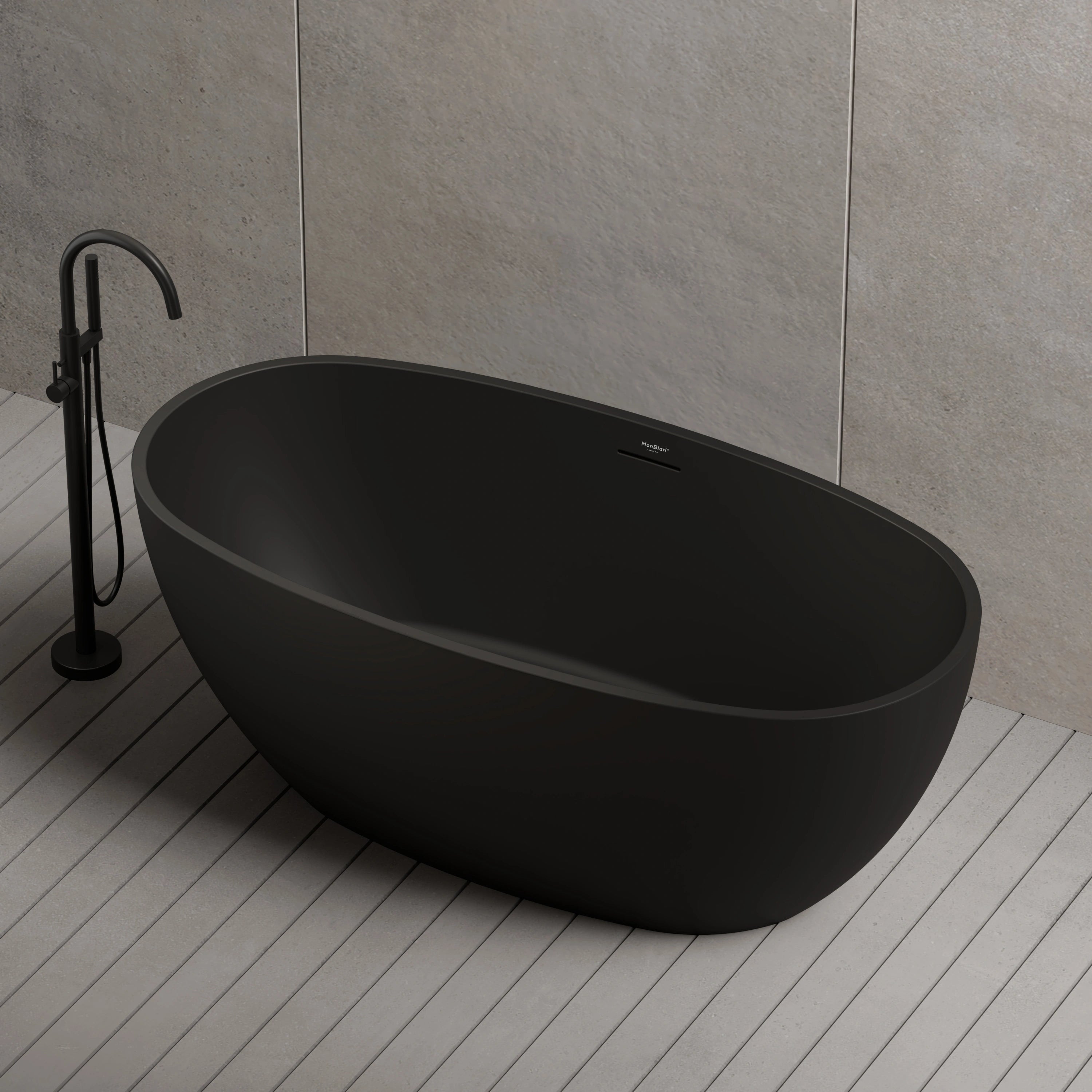 MonBlari TW-7507 Black Acrylic Freestanding Bathtub 1500mm-1700mm