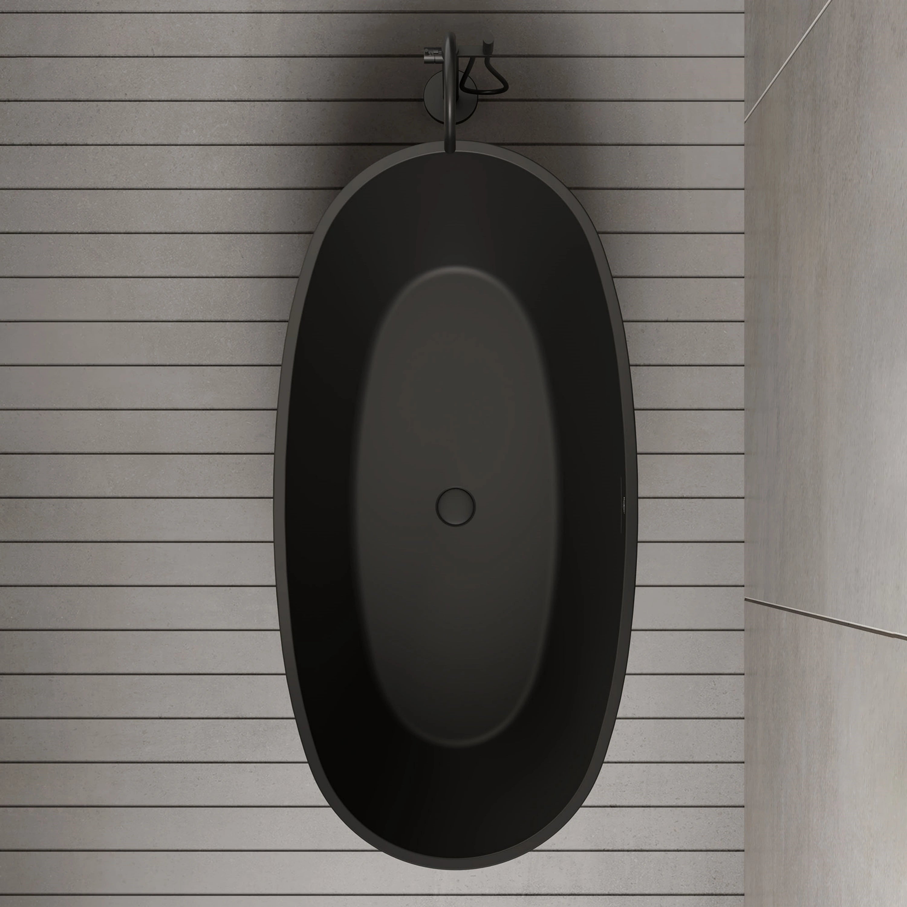 MonBlari TW-7507 Black Acrylic Freestanding Bathtub 1500mm-1700mm
