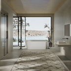 MonBlari TW-7619 White Acrylic Back-to-Wall Bathtub 1500mm-1700mm