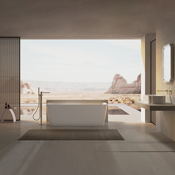 MonBlari TW-7619 White Acrylic Back-to-Wall Bathtub 1500mm-1700mm