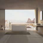 MonBlari TW-7619 White Acrylic Back-to-Wall Bathtub 1500mm-1700mm