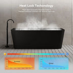 MonBlari TW-7619 Blck Acrylic Back-to-Wall Bathtub 1500mm-1700mm