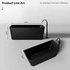 MonBlari TW-7619 Blck Acrylic Back-to-Wall Bathtub 1500mm-1700mm