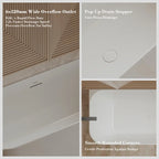 MonBlari TW-7619 White Acrylic Back-to-Wall Bathtub 1500mm-1700mm