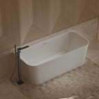 MonBlari TW-7619 White Acrylic Back-to-Wall Bathtub 1500mm-1700mm