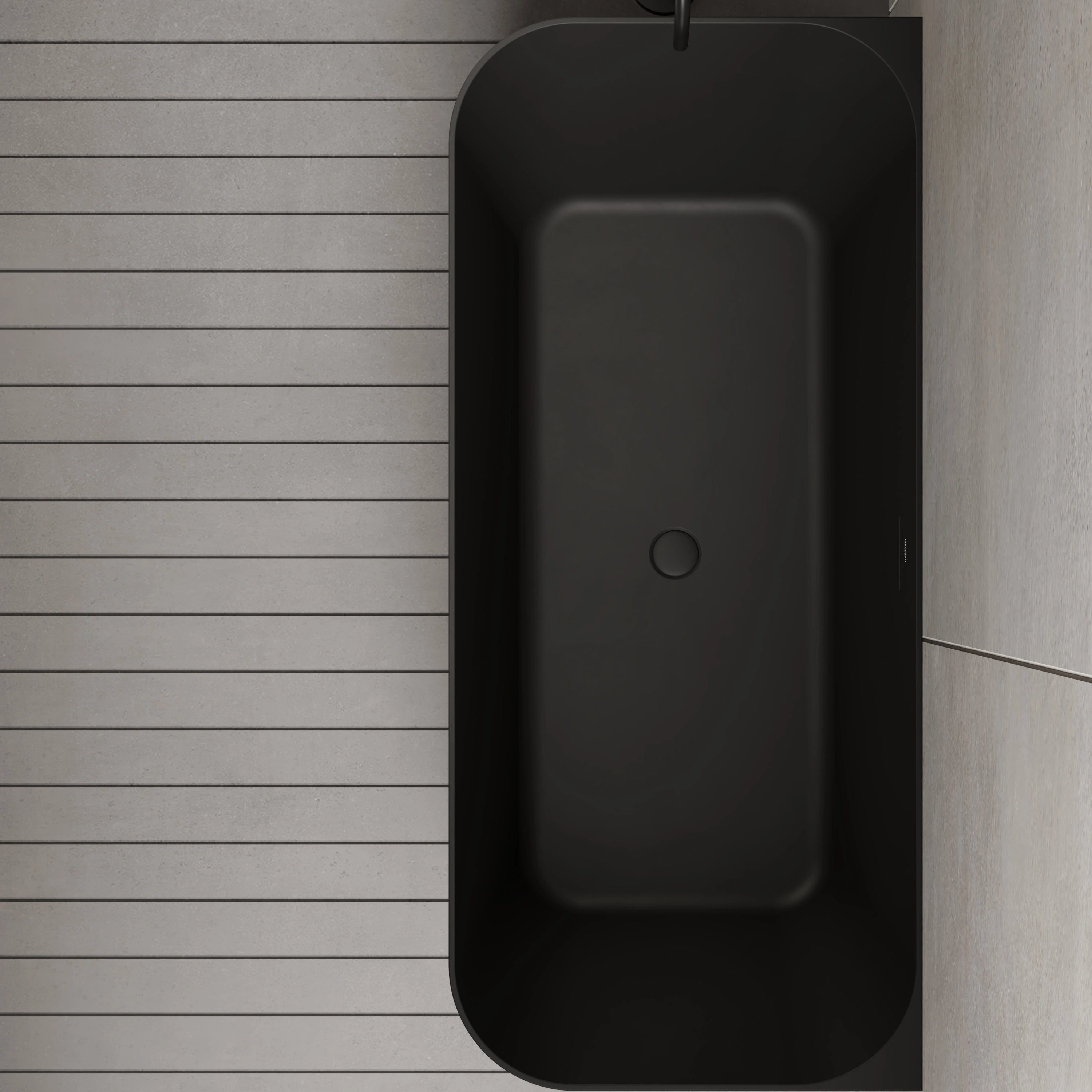 MonBlari TW-7619 Blck Acrylic Back-to-Wall Bathtub 1500mm-1700mm
