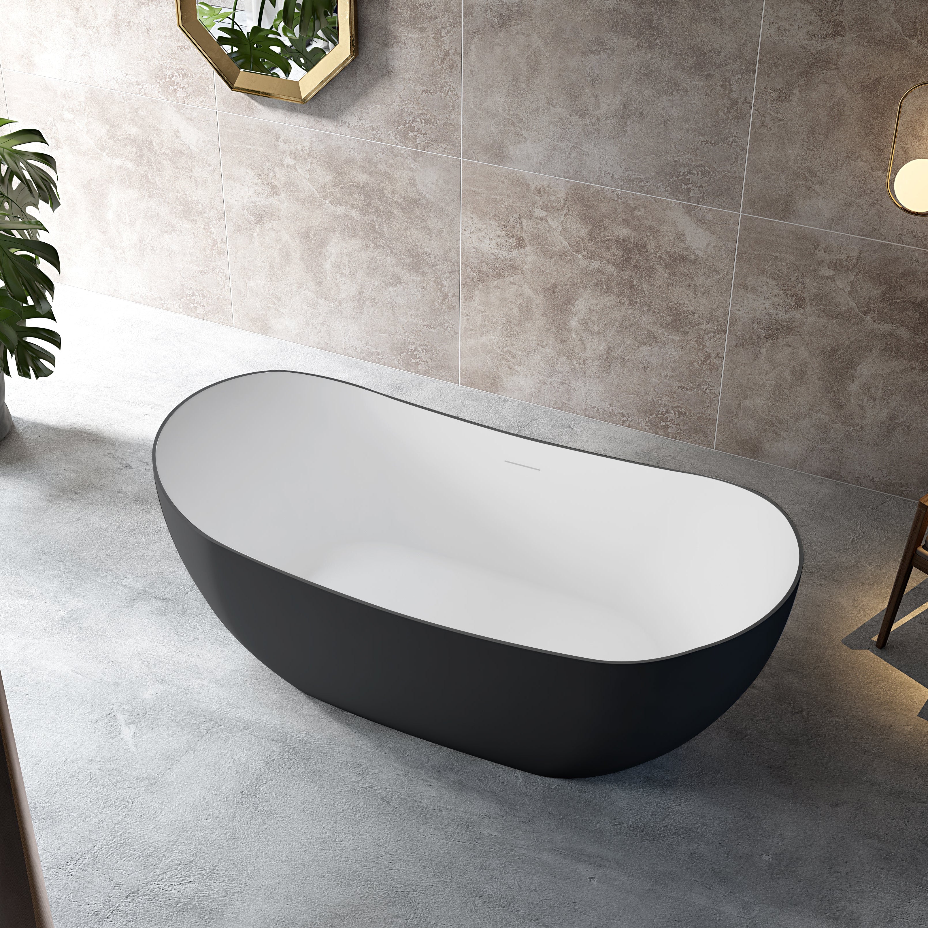 MonBlari TW-7628 Freestanding Bath-SideTopView