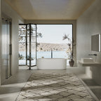 MonBlari TW-7681 White Acrylic Fluted Freestnding Bathtub 1500mm - 1700mm