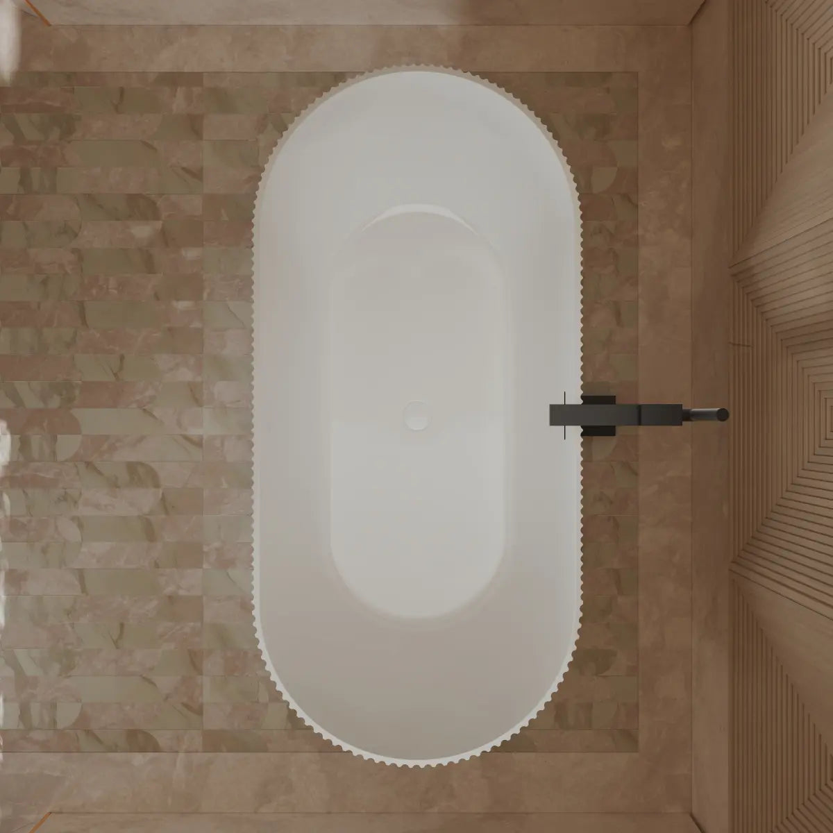 MonBlari TW-7681 White Acrylic Freestnding Bathtub 1500mm - 1700mm