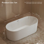 MonBlari TW-7681 White Acrylic Freestnding Bathtub 1500mm - 1700mm