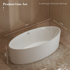 Monblari TW-7687 White Acrylic Freestanding Bathtub 1500mm - 1700mm