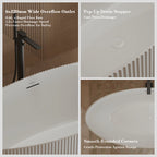 Monblari TW-7687 White Acrylic Freestanding Bathtub 1500mm - 1700mm