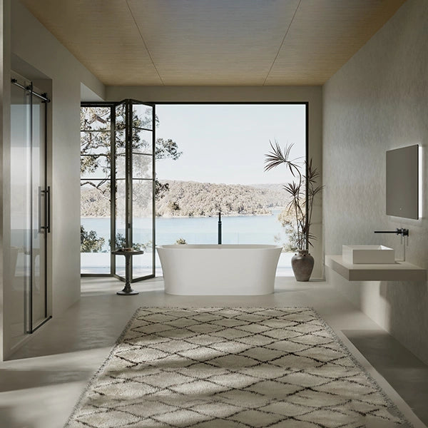 MonBlari TW-7720 White Acrylic Freestanding Bathtub 1500mm - 1700mm