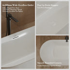 MonBlari TW-7720 White Acrylic Freestanding Bathtub 1500mm - 1700mm