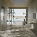 MonBlari TW-7725 White Acrylic Back-to-Wall Bathtub 1500mm - 1700mm