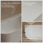 MonBlari TW-7725 White Acrylic Back-to-Wall Bathtub 1500mm - 1700mm