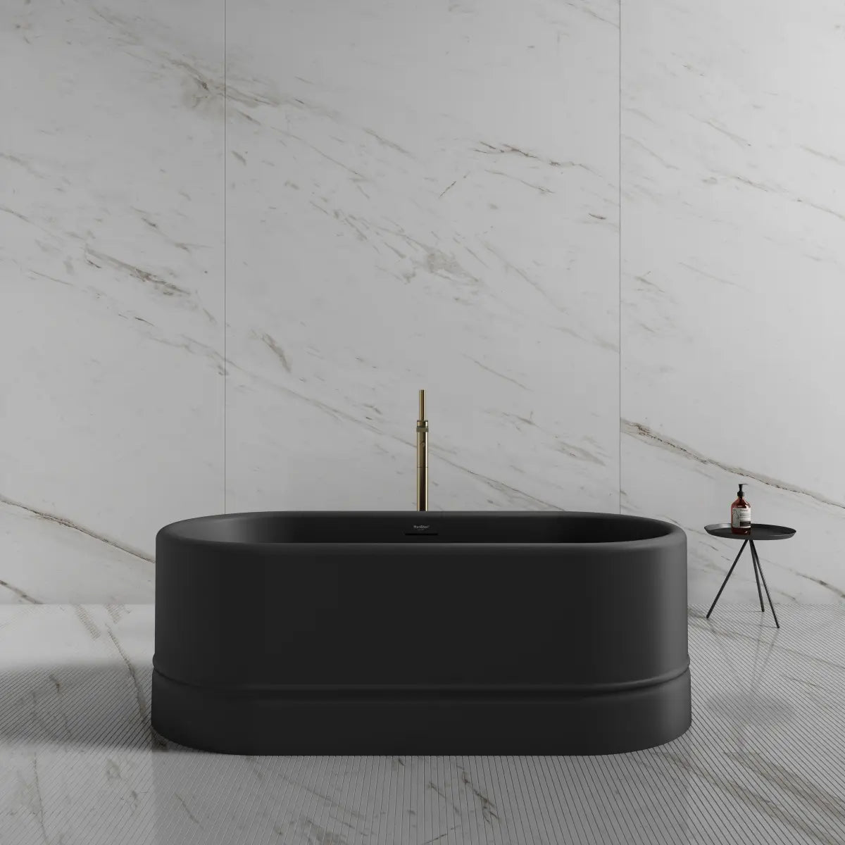 MonBlari TW-7780 Black Acrylic Freestanding Bathtub 1500mm - 1700mm Main image