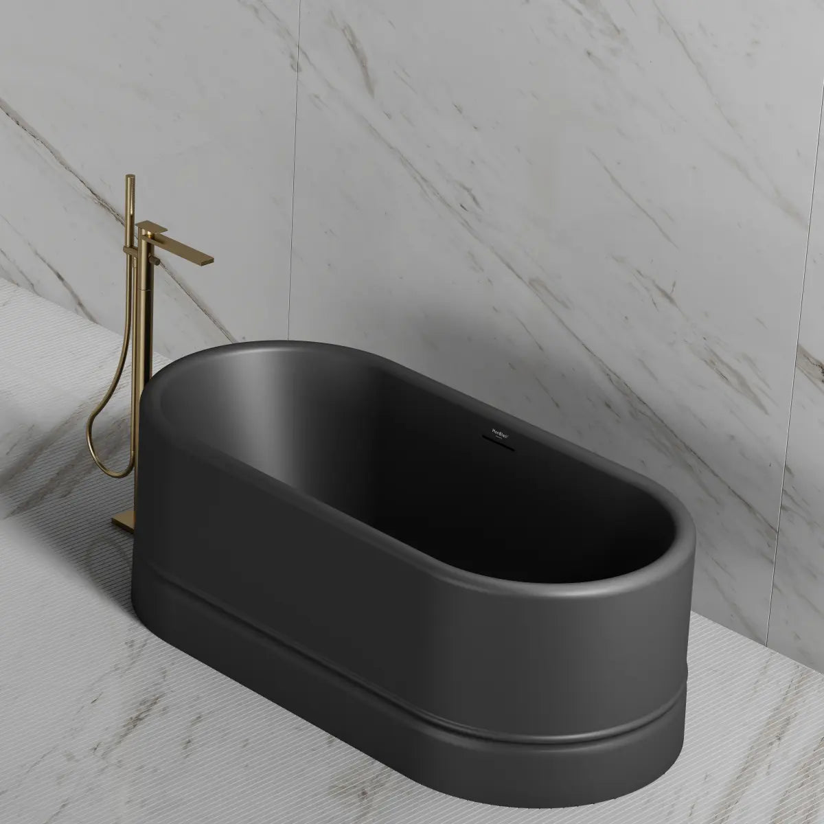 MonBlari TW-7780 Black Acrylic Freestanding Bathtub 1500mm - 1700mm