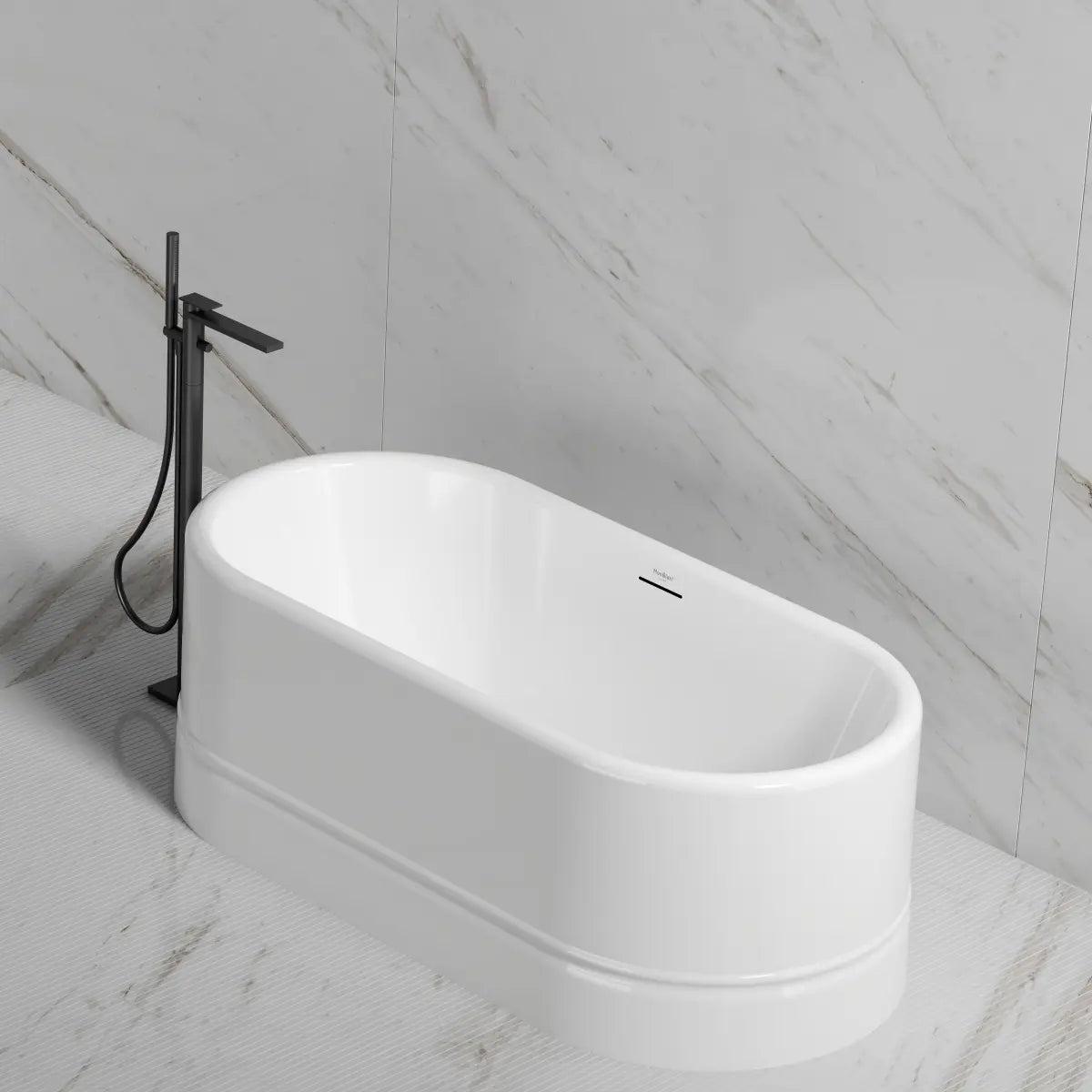MonBlari TW-7780 White Acrylic Freestanding Bathtub 1500mm - 1700mm
