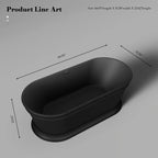 MonBlari TW-7796 Black Acrylic Freestanding Bathtub 1700mm