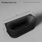 MonBlari TW-7797 Black Back-to-Wall Acrylic Bathtub 1700mm