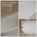 MonBlari TW-7797 White Back-to-Wall Acrylic Bathtub 1700mm