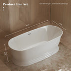MonBlari TW-7798 White Acrylic Freestanding Bathtub 1700mm - 1800mm