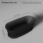 MonBlari TW-7798 Black Acrylic Freestanding Bathtub 1700mm - 1800mm