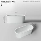 MonBlari TW-7793 Acrylic Tub Freestanding Soaking Bathtub