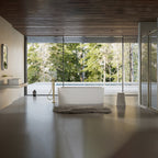 Monblari TW-8301 White Fluted Design Solid Surface Freestanding Bathtub 1700mm