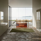 MonBlari TW-8301T Resin Fluted Design Freestanding Bathtub