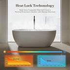 MonBlari TW-8501 White Solid Surface Freestanding Bathtub 1500mm - 1700mm