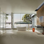 MonBlari TW-8505 White Solid Surface Freestanding Bathtub 1500mm - 1700mm