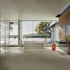 MonBlari TW-8506 Solid Surface Back-to-Wall Bathtub Soaking Tub