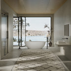 MonBlari TW-8507 White Solid Surface Freestanding Bathtub 1300mm - 1800mm