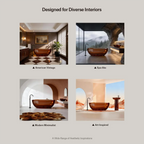 MonBlari TW-8507T Brown Freestanding Resin Buthtub 1500mm