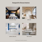 MonBlari TW-8572 White Solid Surface Freestanding Bathtub 1300mm - 1700mm