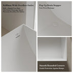 MonBlari TW-8572 White Solid Surface Freestanding Bathtub 1300mm - 1700mm