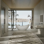 MonBlari TW-8618 White Solid Surface Double Slipper Bathtub 1800mm