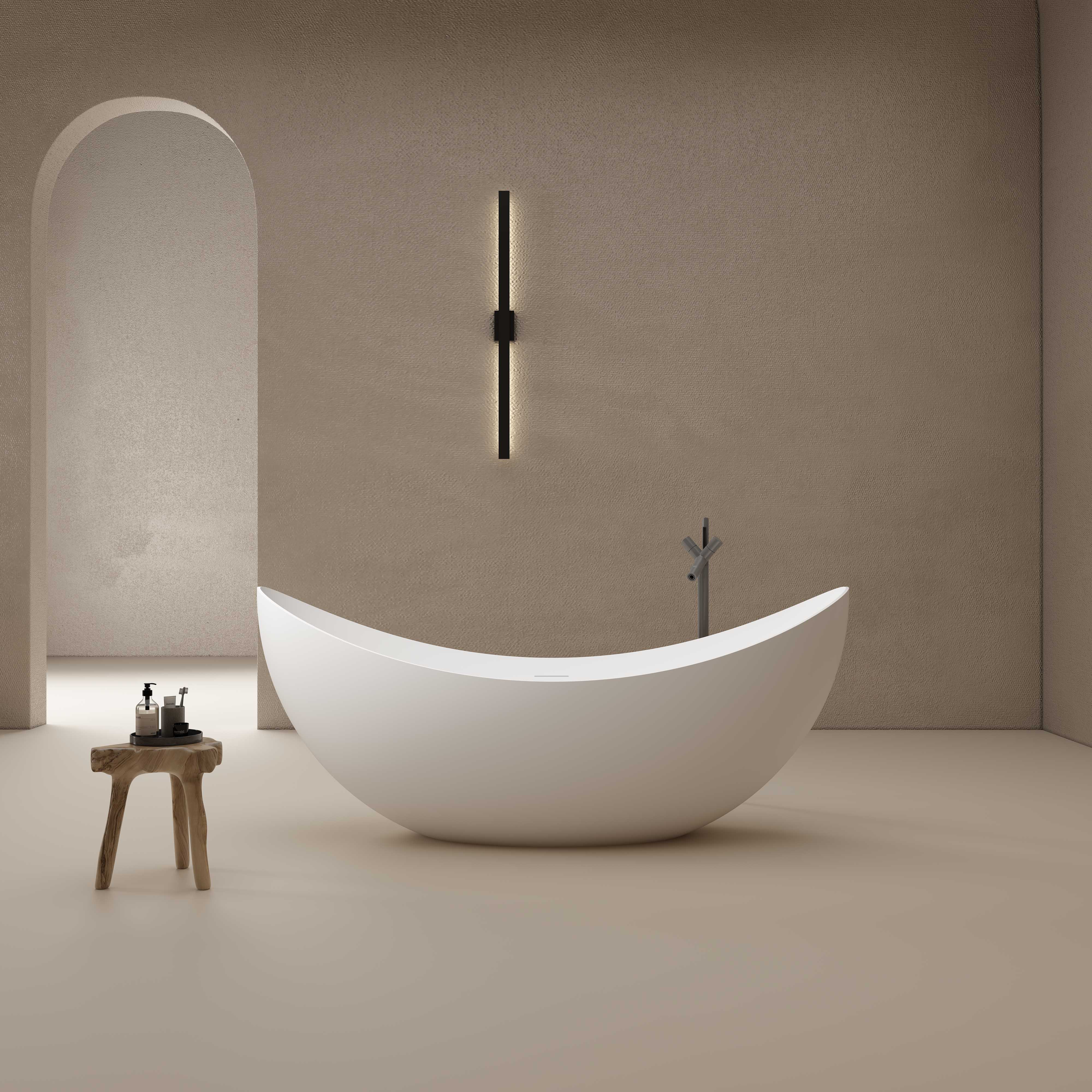 MonBlari TW-8618 Crescent Freestanding Bath Main image