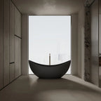 MonBlari TW-8618 Black Solid Surface Double Slipper Bathtub 1800mm